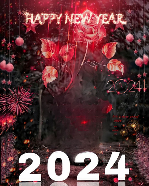 Happy New Year 2024 HD Editing Background Free Images