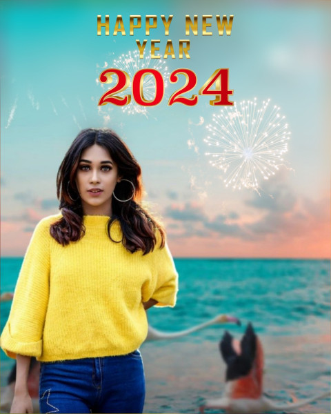 Happy New Year 2024 Photo Editing Images HD Background Image