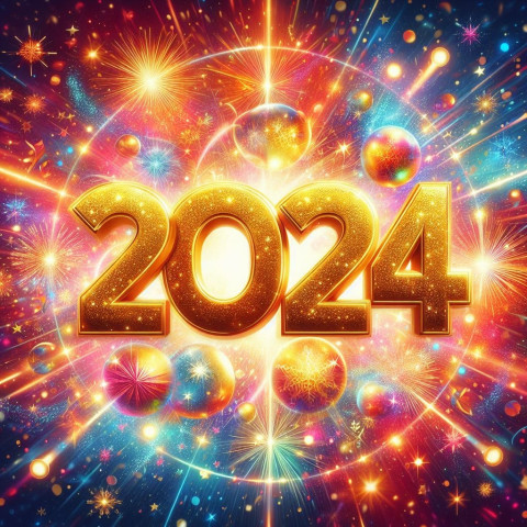Happy New Year 2024 Wishes Images Free Background HD Img