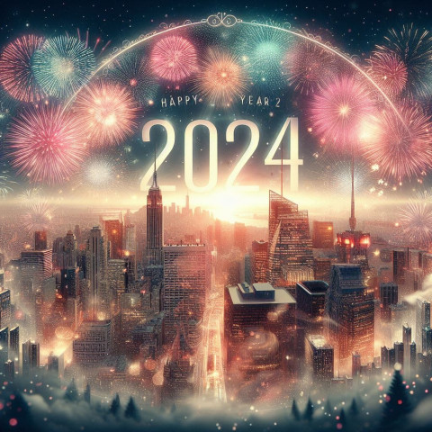 Happy New Year 2024 Wishes Images Free Background HD