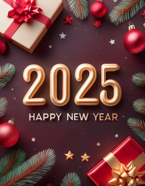 Happy New Year 2025 Exclusive Celebration Card Photo For Editing Cb