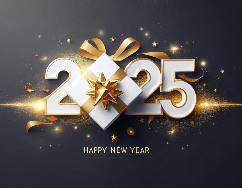 Happy New Year 2025 Greeting Card Cb Photo Background
