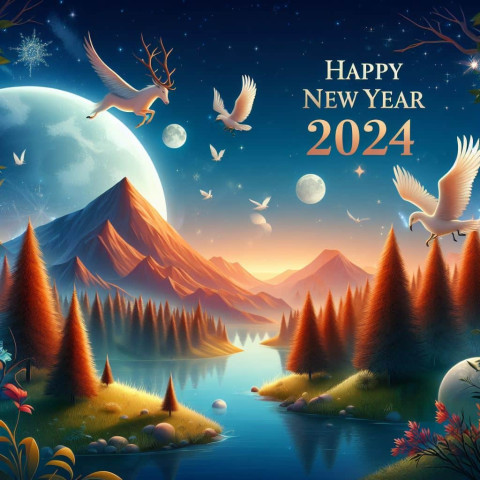 Happy New Year Background HD For Whatsapp Dp Status Image 2024