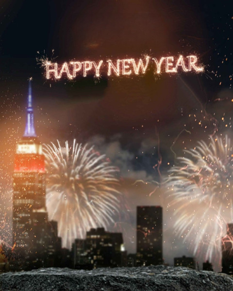 Night Firework 2025 New Year Celebration Background Editing Images