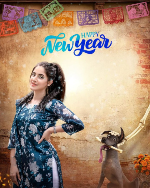 Happy New Year 2025 Editing HD Backgrounds Girl