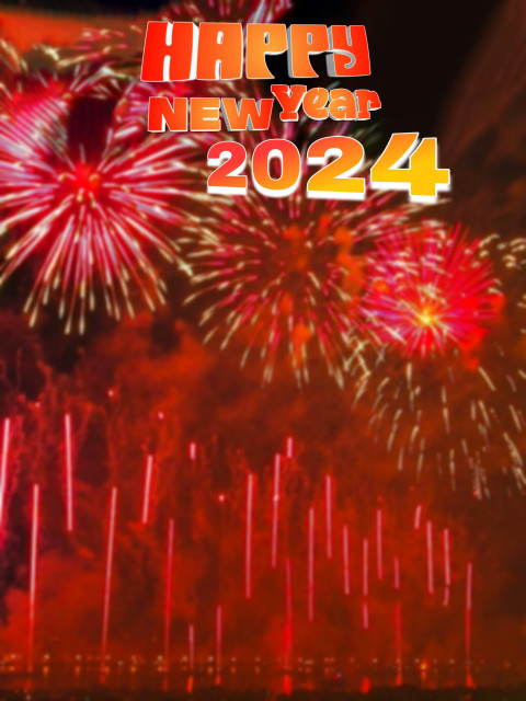 Happy New Year Firework Background 2024 Editing Images Full HD