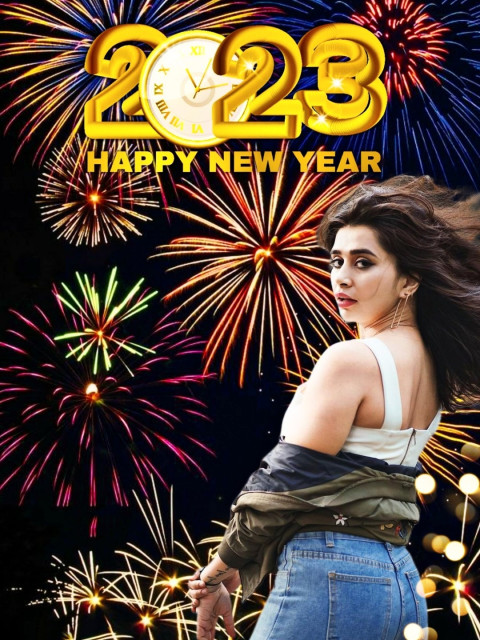 Happy New Year Girl Photo Editing CB Background