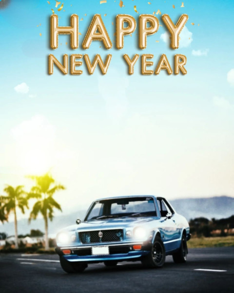 2025 Happy New Year Photoshop Car Editing Background HD