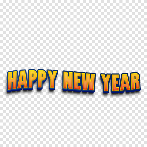 Happy New Year text PNG transparent image download free