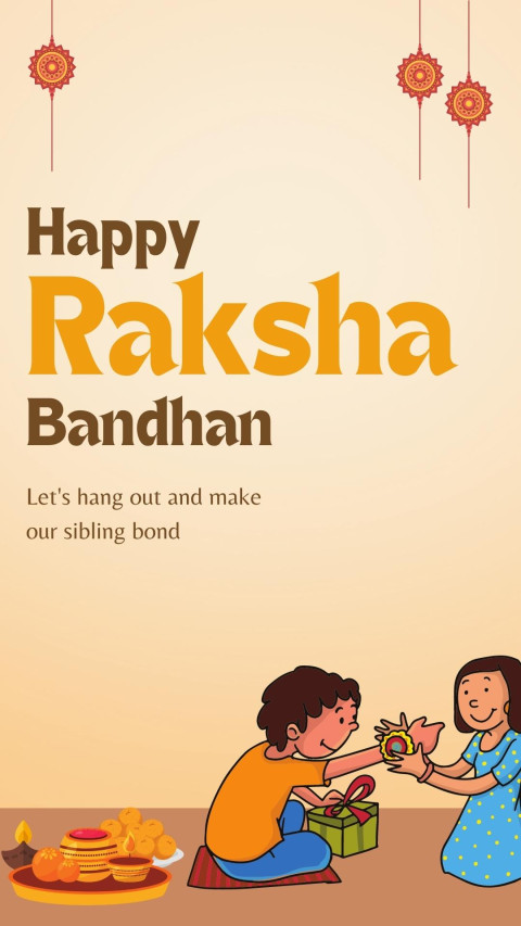 Happy Raksha Bandhan Instagram Story image for free Background