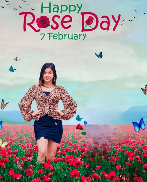 Happy Rose Day HD Editing Girl Backgrounds