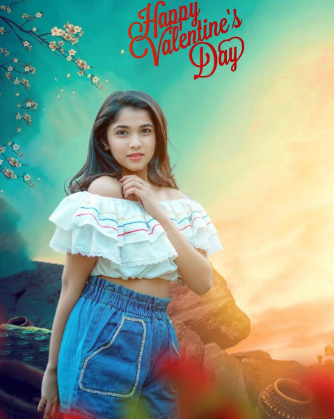 Happy Valentine Day CB Background with Girls for Picsart Editing HD