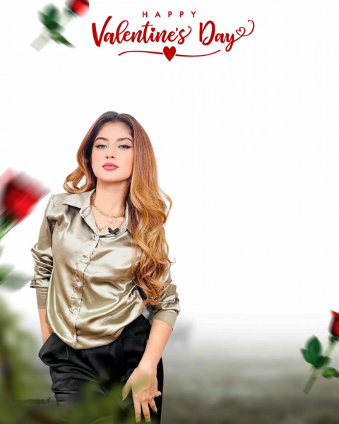 Happy Valentine Day CB Background With Hot Girl For Photo Editing