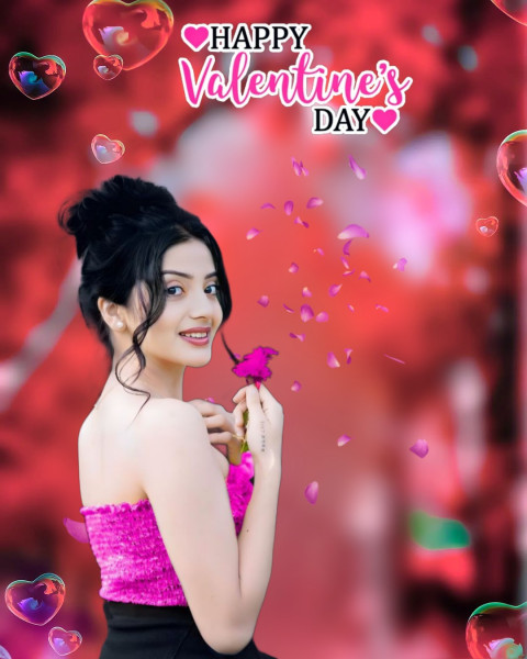 Happy Valentine Day Cute Girl Cb Editing Background Free