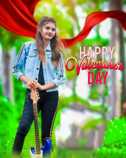 Happy Valentine Day Editing Background For Picsart With Girl