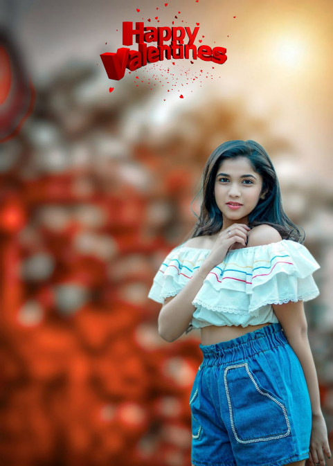 Happy Valentine Day Photo Editing Background With Girls For Snapseed
