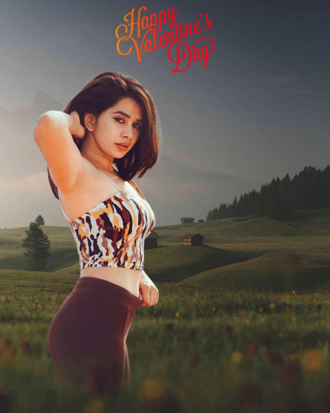 Happy Valentine Day Photoshop Photo editing Background With Girl