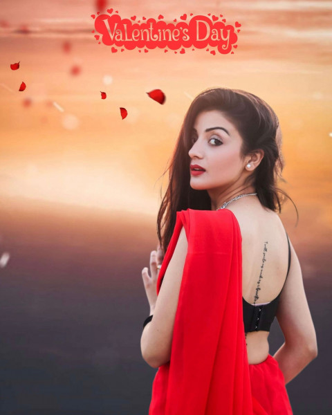 Happy Valentine's Day Background For Editing With Girl Picsart Photo