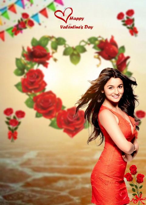 Happy Valentine's Day CB Background With Girl Full HD Download