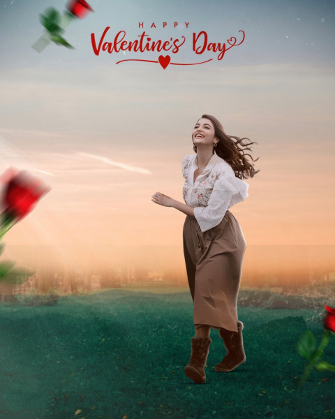 Happy Valentines Day CB Editing Background With Girl For Snapseed