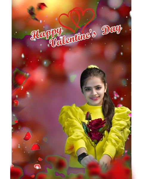 Happy Valentines Day Editing Background With Girl