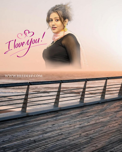 Happy Valentine's Day Photoshop Background With Girl