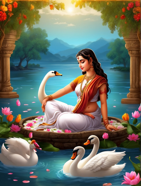 Happy Vasant Panchmi Saraswati Puja Background CB  For Editing  Free
