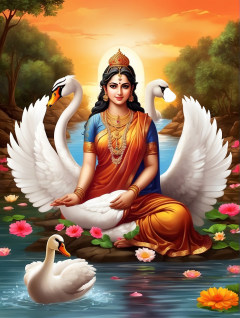 Happy Vasant Panchmi Saraswati Puja Background CB  For Editing