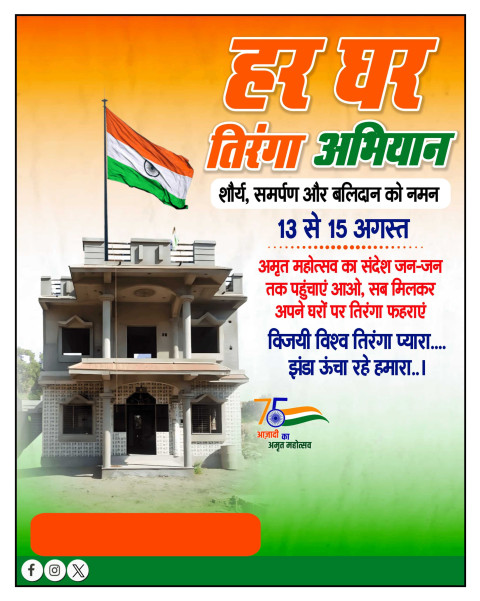 Har Ghar Tiranga Poster Azadi ki Amrit Mahotsav Banner Editing Background