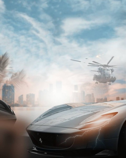 Helicopter With Car Movie poster HD Background