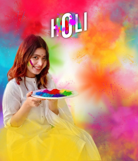 Holi Background With Girl For Cb Picsart Editing Free