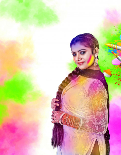 Holi CB Picsart Background For Editing With Girl