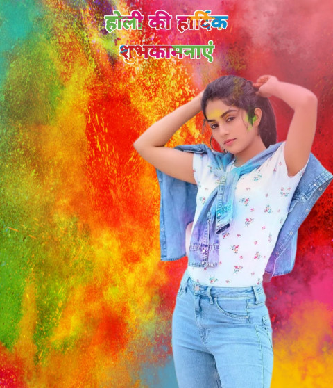 Holi Color Photo Editing Background With Girls Free
