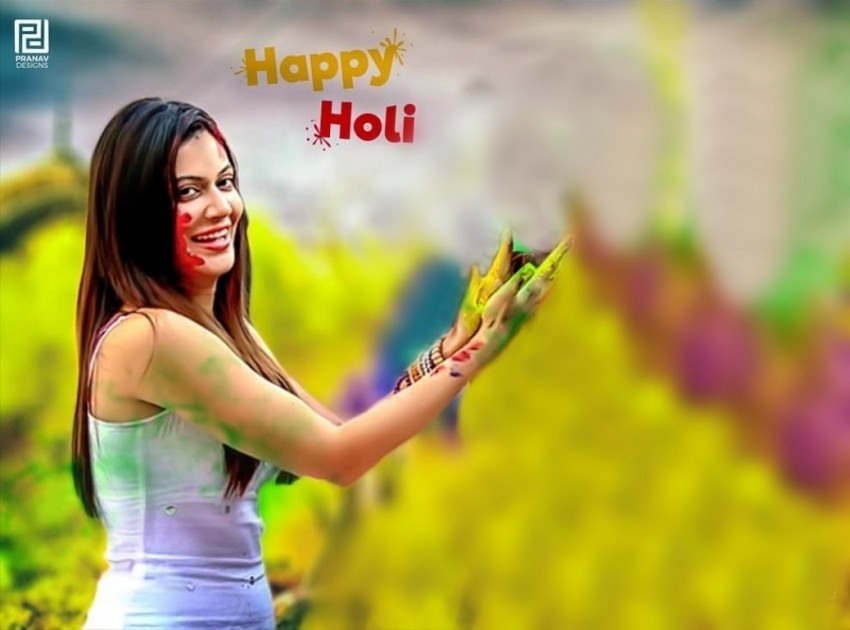 Holi Photo Editing Background With Girl