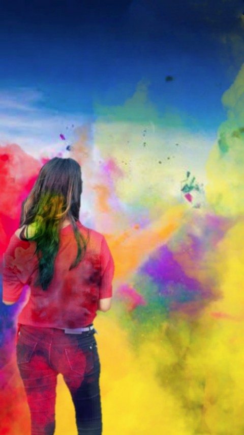 Holi Photo Editing Background With Girl