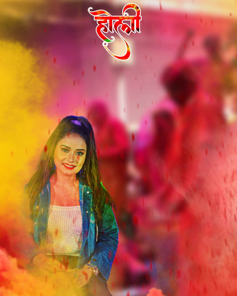 Holi Photo Editing Background With Girl