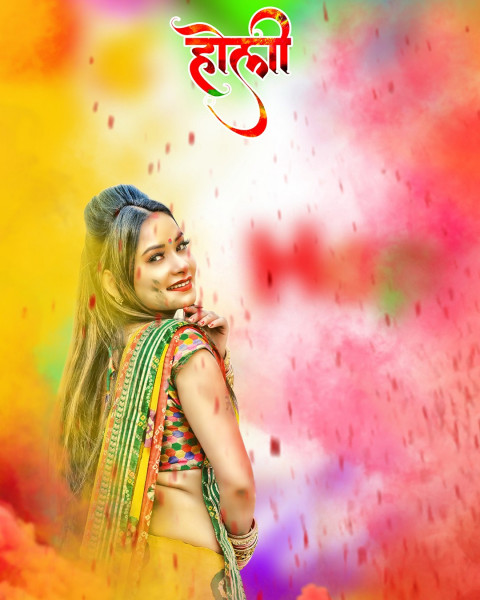 Holi Photo Editing Background With Girl