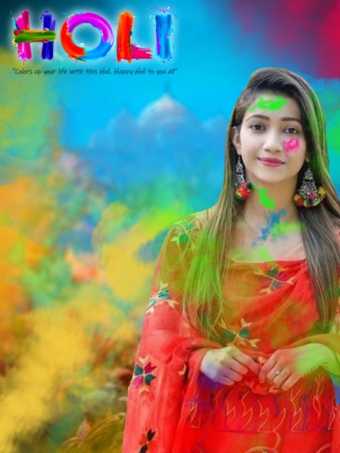 Holi Special Hd Background With Girl