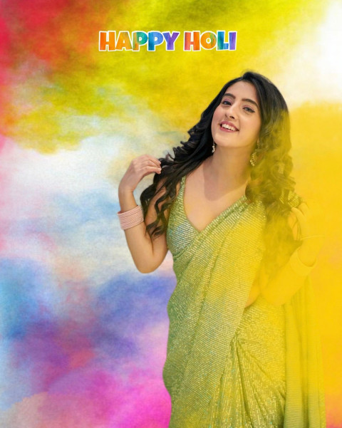Holi Special Photo Editing Background with Girls
