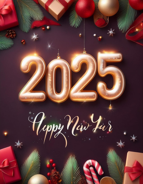 Holiday Cheer Ideas 2025 Vibrant New Year Greeting Card Background Hd