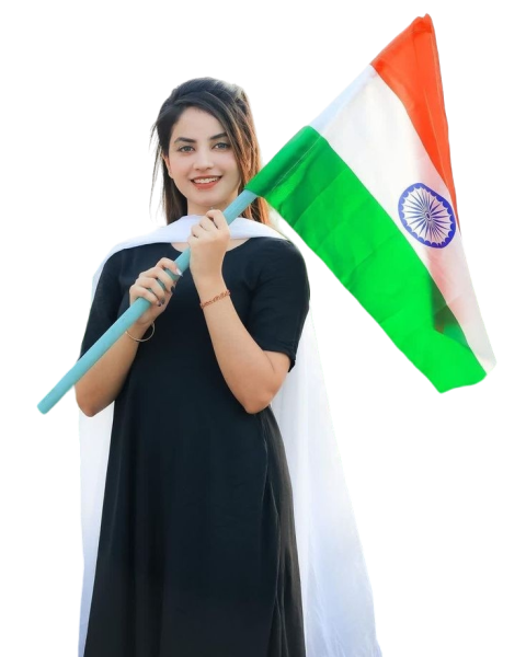 In Black Drees Girl Png With Flag Free Clipart Images