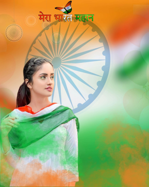 Independence Day Editing CB Background With Girl Nisha
