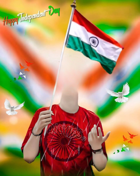 Independence Day Without Face Editing Background Flag