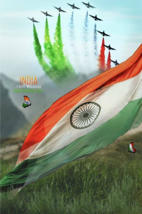 India Flag Indipendent Day Background For Picsart