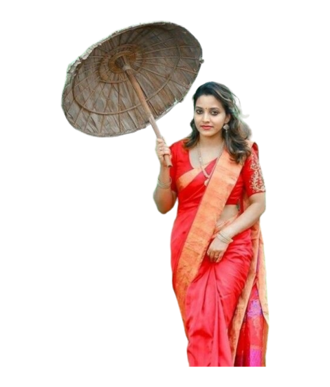 Indian Deshi Girl PNGs With Umbrella Transparent Background Clipart