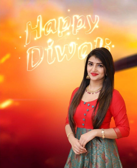 Indian Festival Diwali Editing Background With Cute Girl in Saree Photos