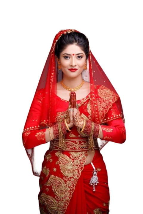 Indian Girl PNG Red Dress Full HD Transparent Background