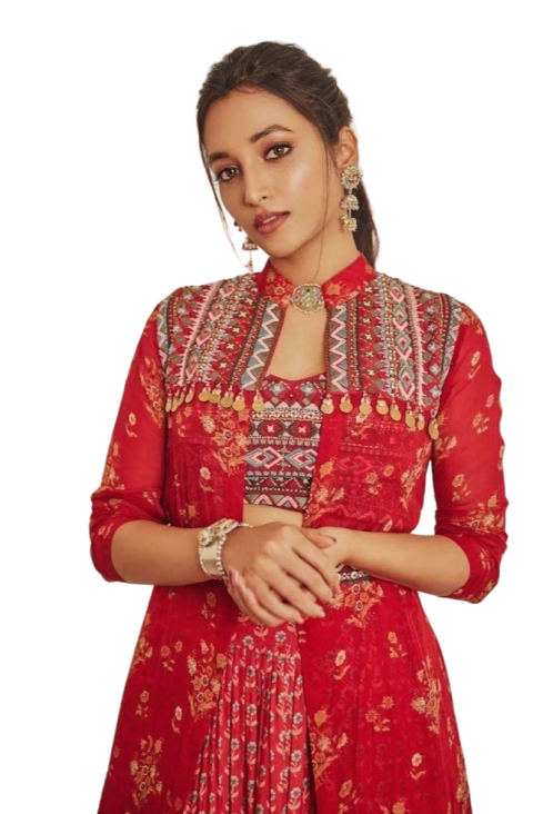 Indian Girl PNG Red Dress Full HD Transparent Background