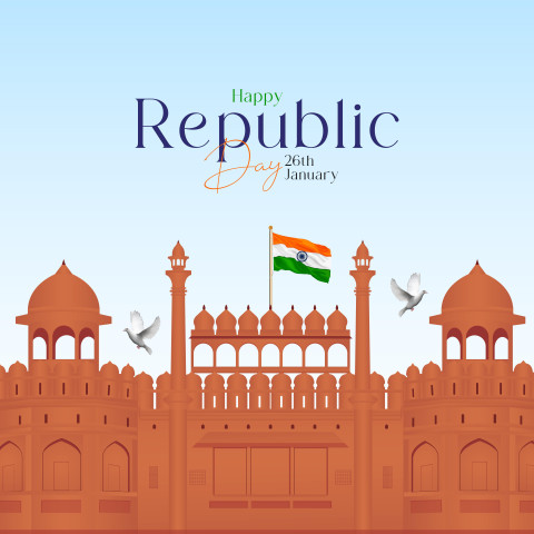 Indian Republic Day Artwork 26 January Celebration Free Template Hd