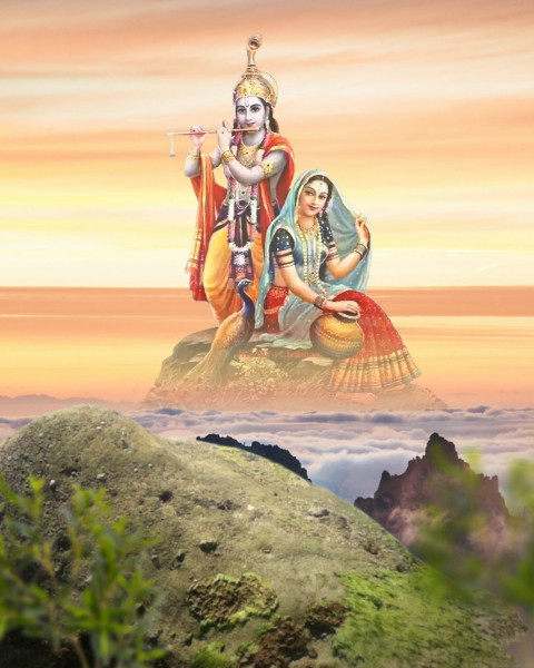 Krishna Janmashtami background For Picsart Cb